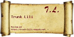 Trunk Lili névjegykártya